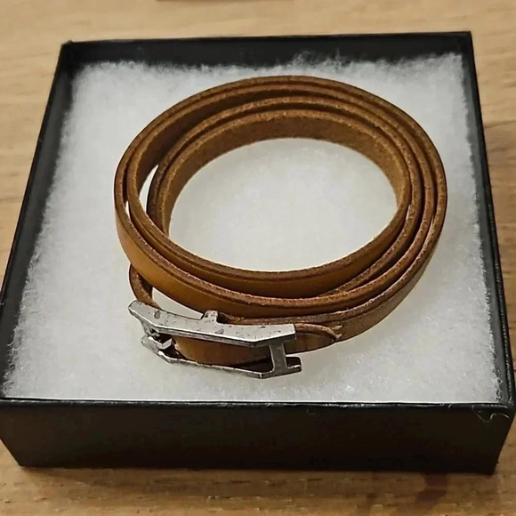 Hermes Api Triple Wrap Brown Leather Bracelet - Picture 1 of 5